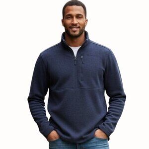 Marmot Mountain Works Dropline Half Zip Fleece Jacket Size Medium Navy Blue New